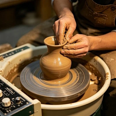 Ruota e forno per ceramica